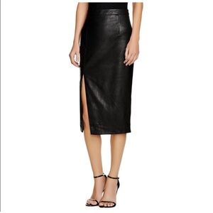 Bardot Black Leather Skirt